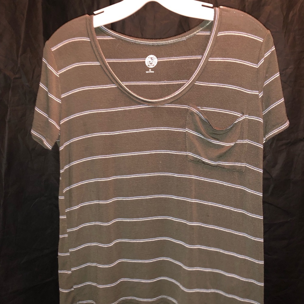 Oversized striped pocket tee